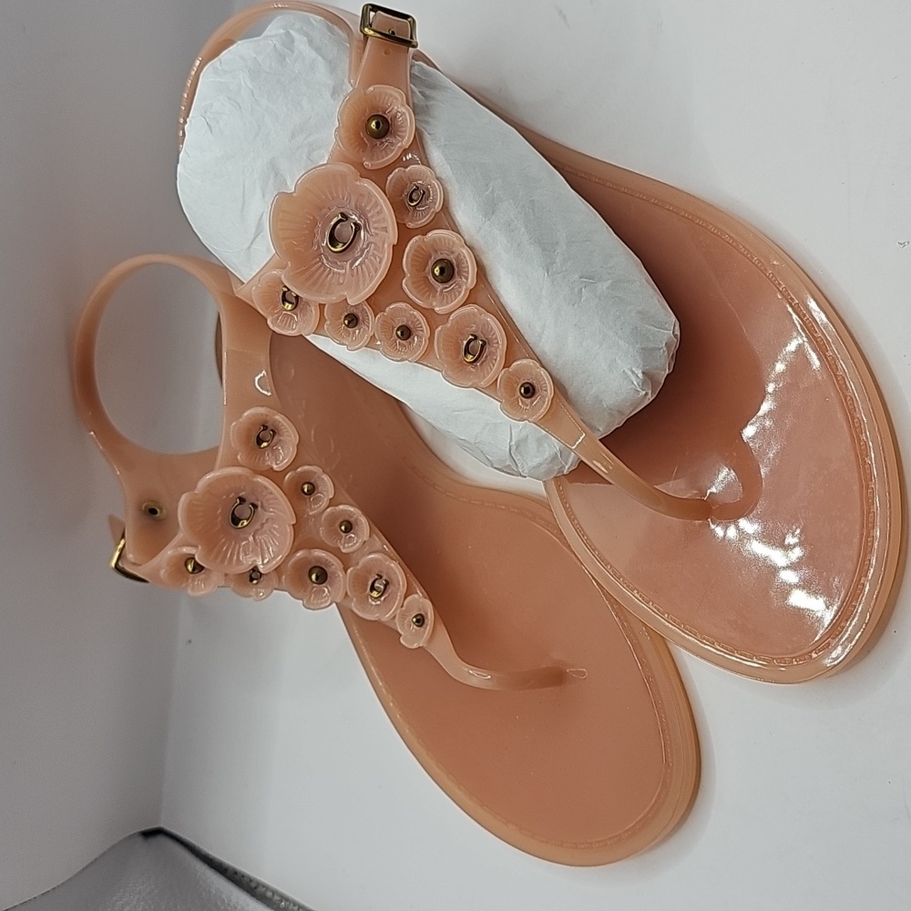 Coach tea rose pink jelly sandals women’s size 8B
